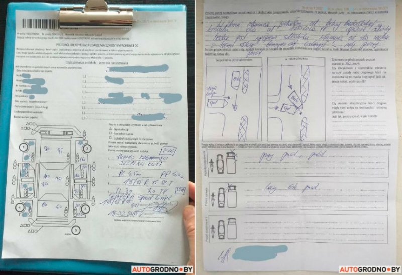 В Польше в Mazda белоруса врезался пьяный бесправник на чужом авто. Как белорус получал страховку?