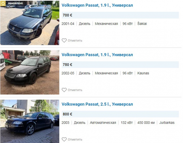 Сколько стоят в Европе популярные у нас автомобили 