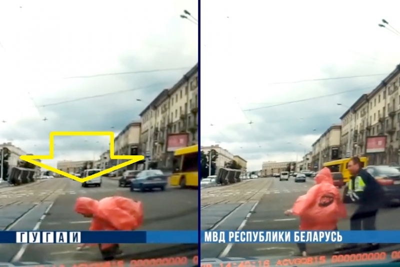 ГАИ задержала минчанина, который краской из баллончика разрисовывал проспект Независимости