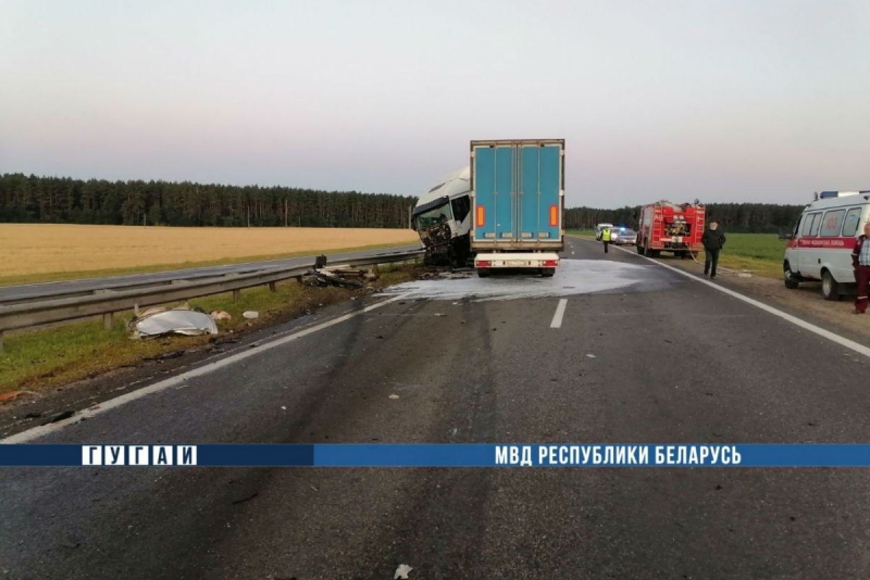Ночью на М6 Mercedes врезался в фуру и загорелся - погибли три человека
